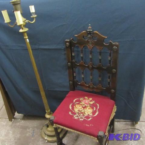 lot 61 image: Chair and Floor Lamp
