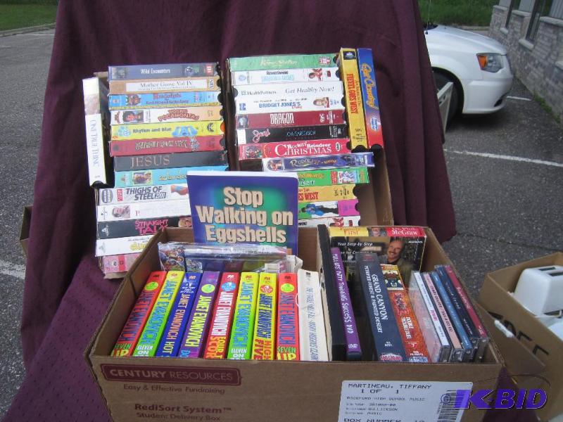 3 Boxes VHS & CDs