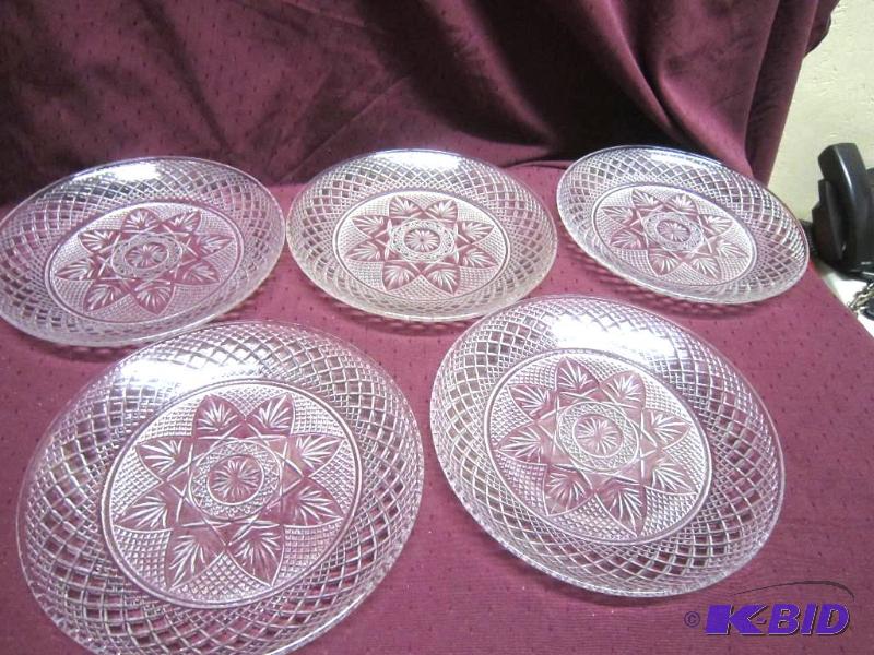 Set of 5 glass plates