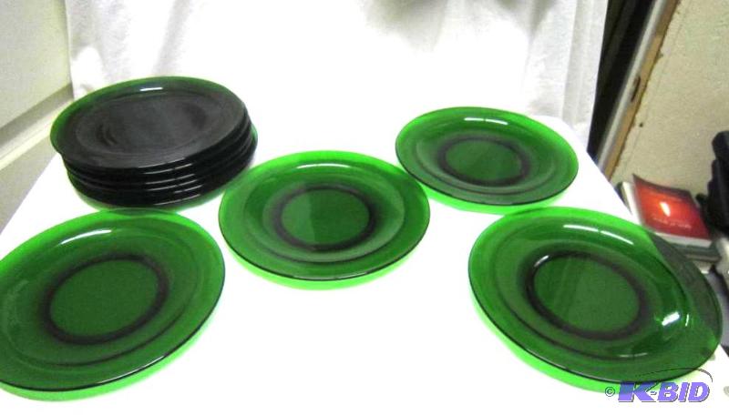 Green Glass Plates