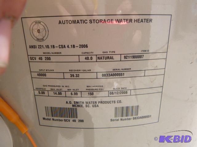 AO Smith ProMax Hot Water Heater Mo... | Northstar Kimball Restaurant  Equipment | K-BID