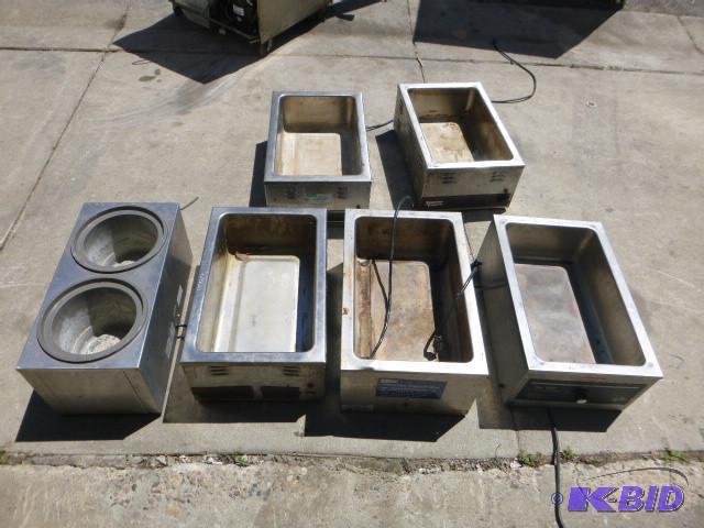 lot 49 image: 6 Steam Pans Stainless steel - none...