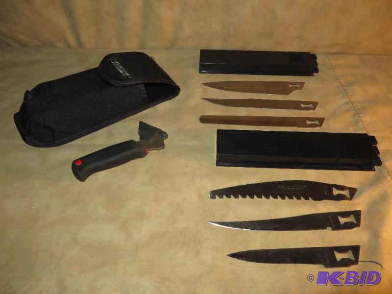 lot 101 image: Very Unusual Knife - comes with 1 handle and 6 blades