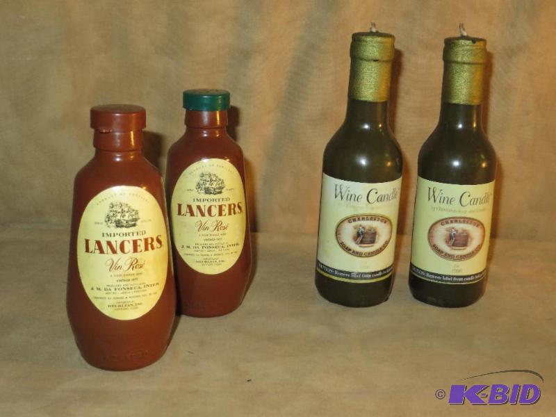lot 108 image: Salt & Pepper Wine Bottles -- WINE CANDLES