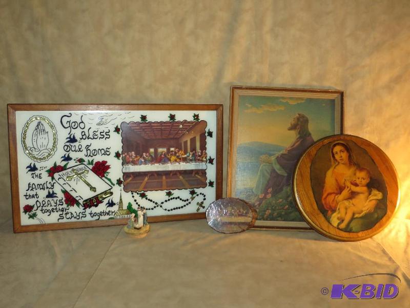 lot 40 image: 5 PIECES OF RELIGIOUS ART - AWESOME COLLECTION