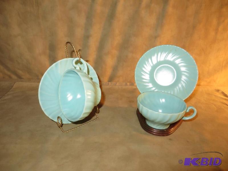lot 64 image: 2 Cup & Saucer Sets - from Russia (I believe)