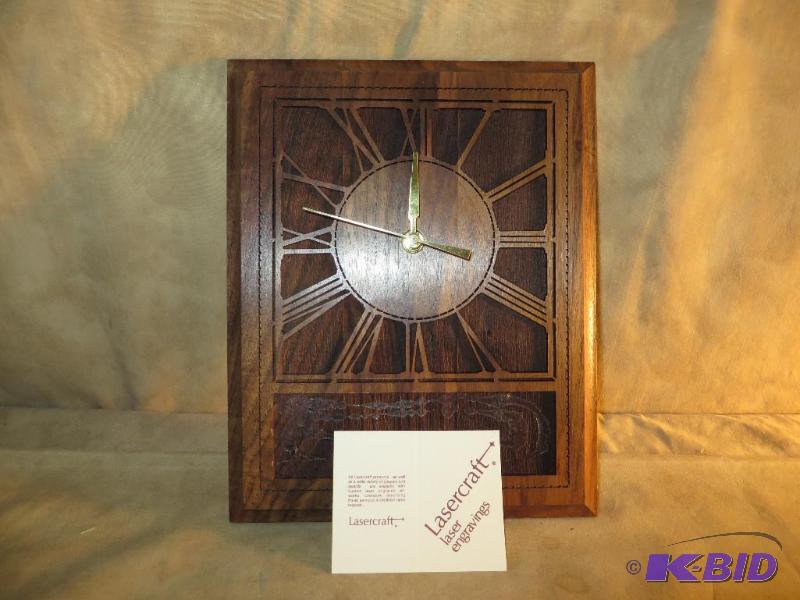 lot 69 image: Solid Walnut Clock with room for engraving