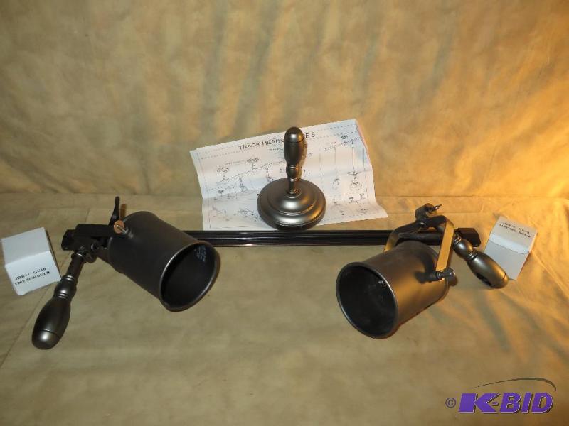 lot 76 image: POTTERY BARN - 2 Can LIGHTS in PEWTER