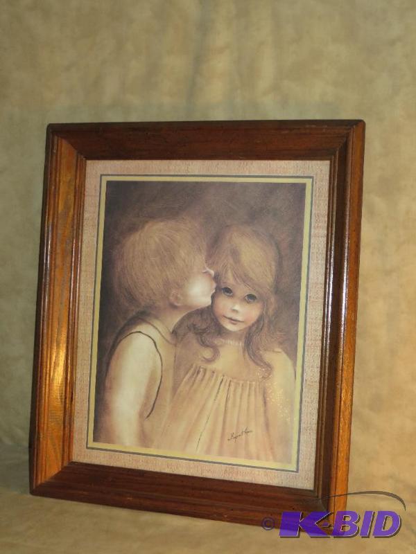 lot 82 image: Vintage Picture of a Little Boy and Little Girl