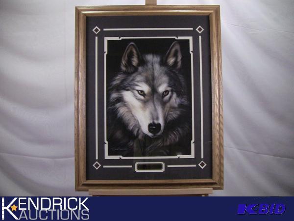 lot 103 image: Wood Framed Lithograph Indigo by Dave Merrick