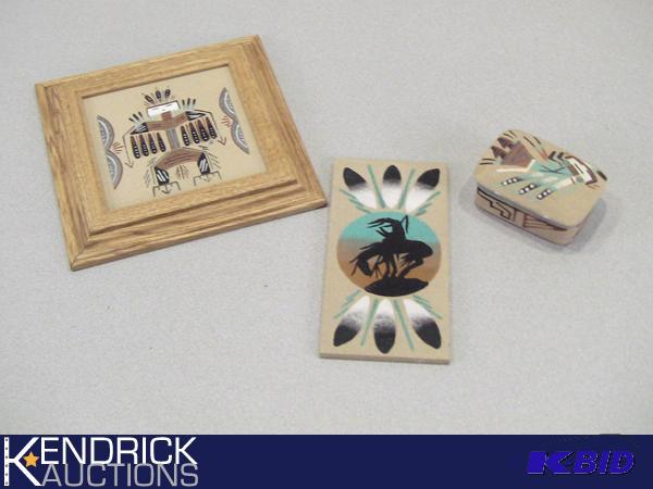 lot 111 image: Lot of Mint Condition Native American Sand Art