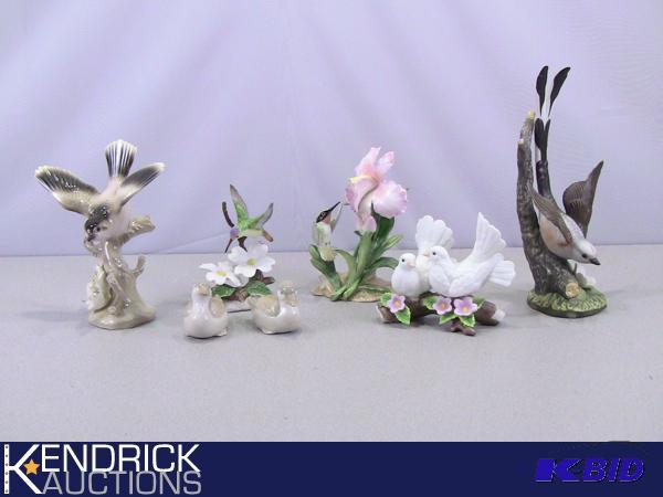 lot 118 image: Lot of CeramicPorcelain Bird Figurines