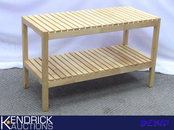 lot 15 image: Mint Condition Solid Wood Plant Table
