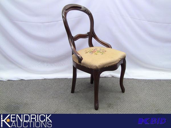 lot 26 image: Antique Carved Wood Sewing Chair