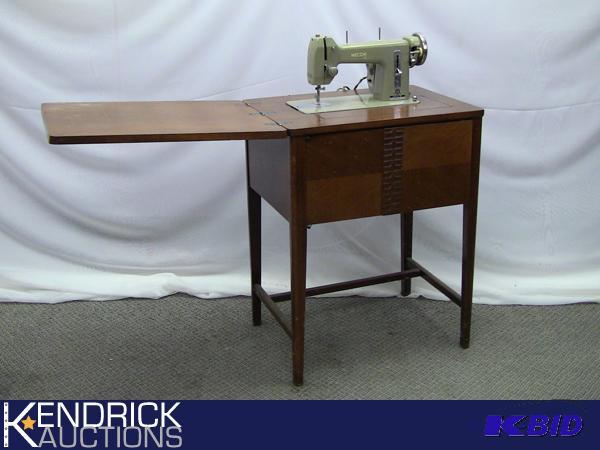 vintage necchi sewing machine in wood cabinet | ka #97 high end
