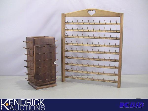 lot 48 image: Vintage Wood Thread Spool Holders