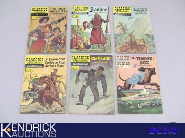 lot 68 image: Lot of 6 Collectible Vintage Classics Illustrated Comic Books