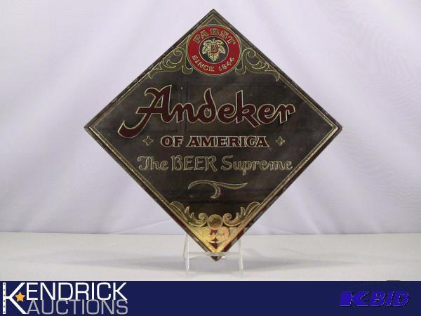 lot 77 image: Vintage Pabst Andeker Mirrored Beer Sign