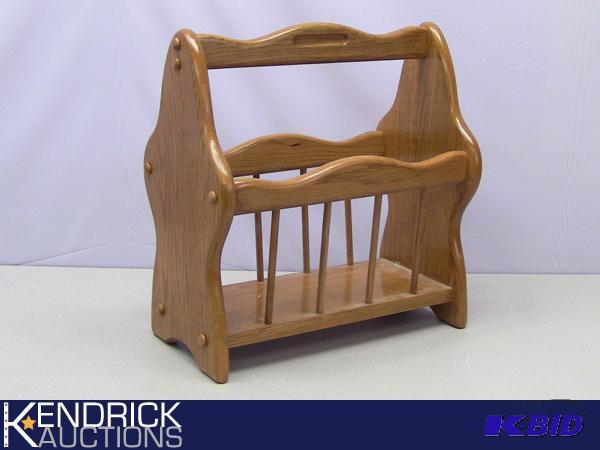 lot 84 image: Mint Condition Vintage Solid Wood Magazine Holder