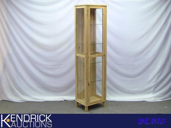 lot 9 image: Mint Condition Pine Wood Curio Cabinet