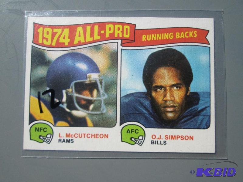 75 Topps O J Simpson and L McCutcheon...