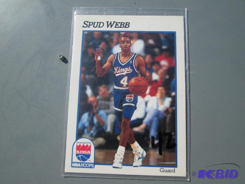 1991 NBA Hoops Spud Webb, card is creased...