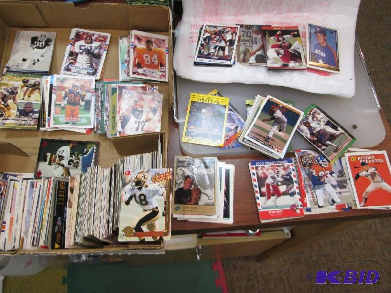 Box of assorted sports cards...