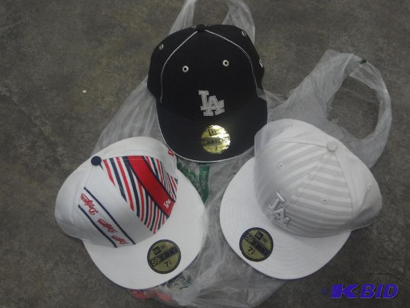 lot 106 image: (3) New LA Dodgers Baseball Caps...