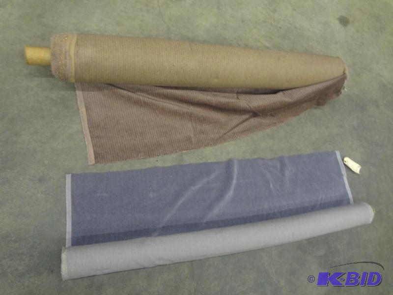 lot 112 image: (2) Rolls Of Fabric Steel Grey Velvet & ...