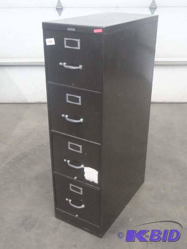 lot 128 image: 4-Drawer Upright Steel File Cabinet...