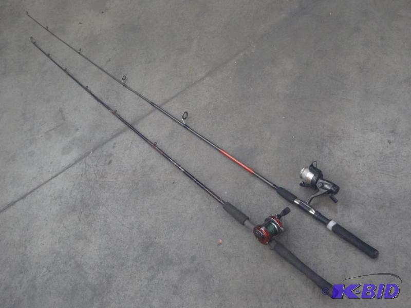 lot 53 image: (1) Heavy Action Casting Rod With Reel & ...