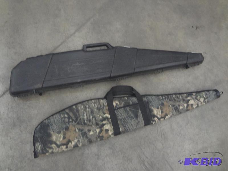 lot 56 image: (1) Hard-Sided & (1) Soft-Sided Rifle Cas...