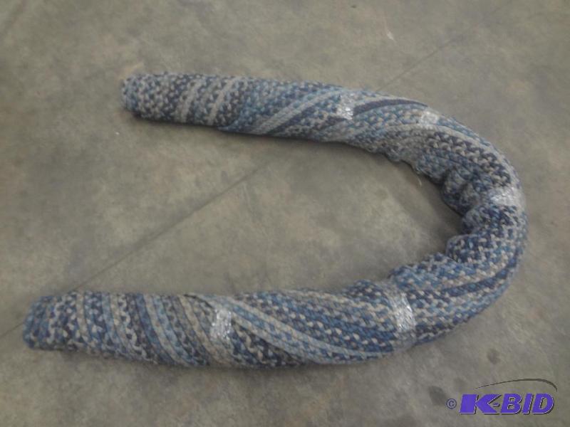 lot 87 image: Multi-Color Blue Oval Floor Rug...
