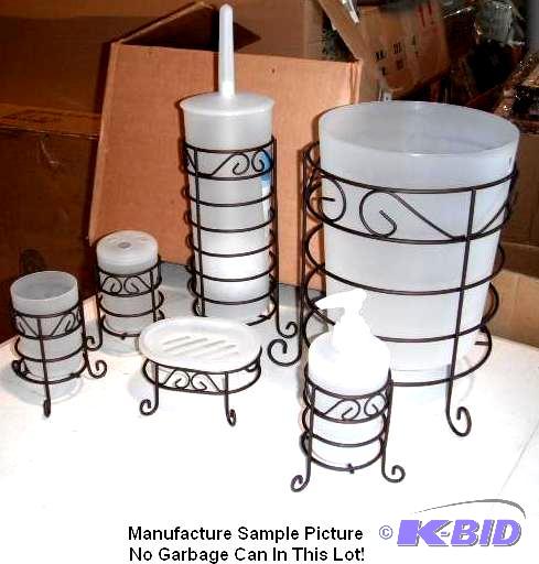 lot 10 image: Bronze Five Piece Bathroom Accessory Set - To...