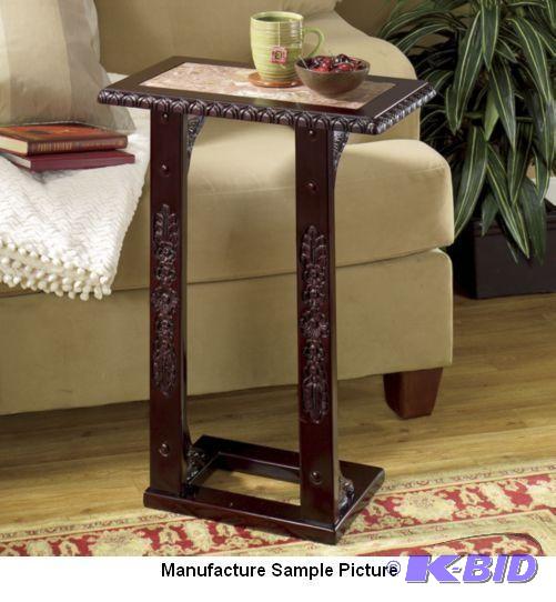lot 104 image: Faux Marble Top Carved Sofa Table -&nbspThis...