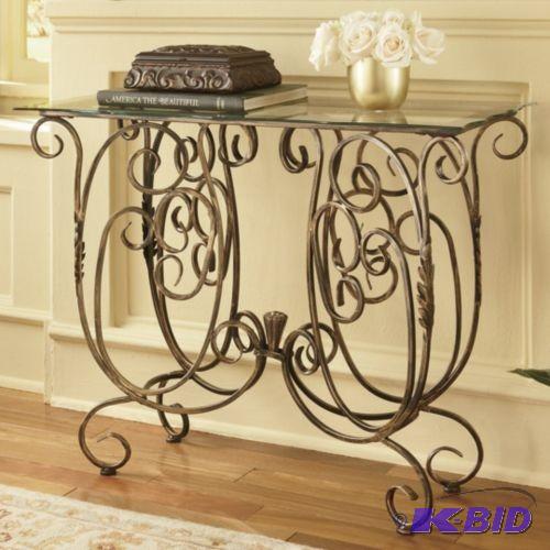 lot 109 image: Gold Scroll Console Table - Add drama to any ...