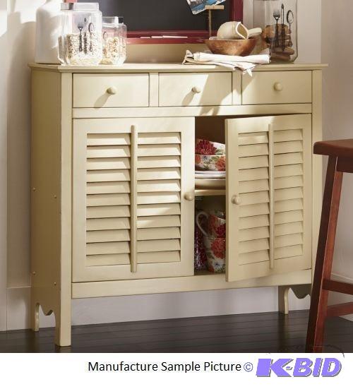 lot 110 image: Two Door Shutter Cabinet - Yellow -&nbspCasu...