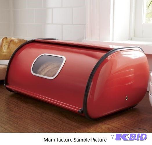lot 117 image: Window Breadbox - Red -&nbspOur sleek breadb...