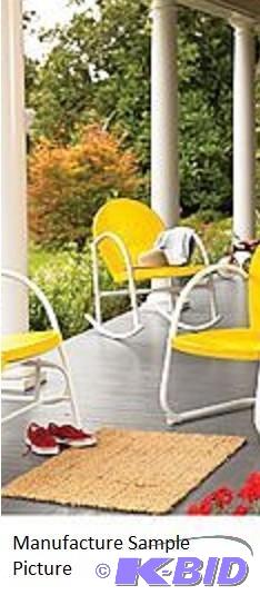 lot 135 image: Tulip All Metal Outdoor Rocker - White and Ye...