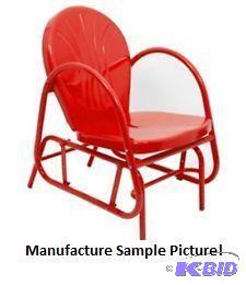lot 171 image: Red Metal Outdoor Chair Swing Glider - Retail...
