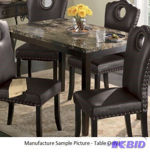 lot 23 image: Faux Marble Dining Table -&nbspA faux marble...