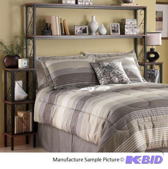lot 25 image: Black Scroll Headboard with Storage - If bedr...