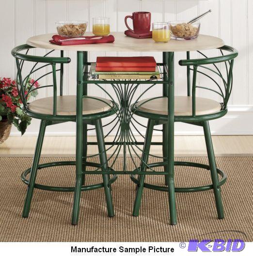 lot 64 image: Three Piece Green Bistro Set - Enjoy a cozy m...