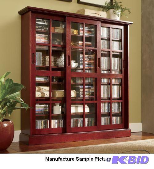 lot 71 image: Triple Media Organizer - Cherry Finish - ...