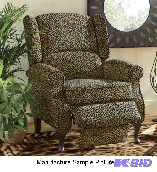 lot 84 image: Leopard Wingback Recliner Exclusive - So styl...