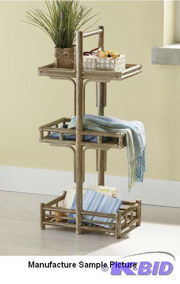 lot 90 image: Kobu Tiered Shelf - Rattan natural finish - ...