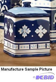 lot 97 image: One Blue Ceramic Canister -&nbspThe sky in G...
