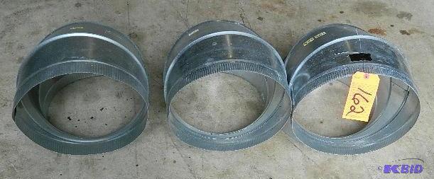 lot 162 image: Lot of 3 galvanized 14" 90 Deg Elbows...