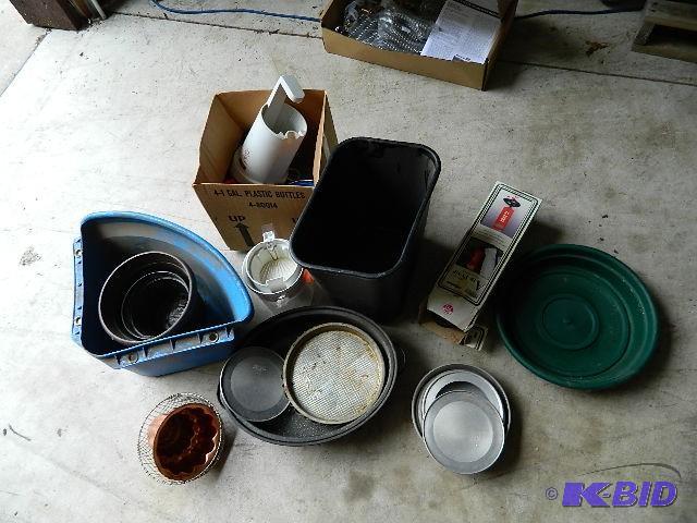 lot 169 image: Lot Of Pots and Pans - Air Pump - Waste Baske...