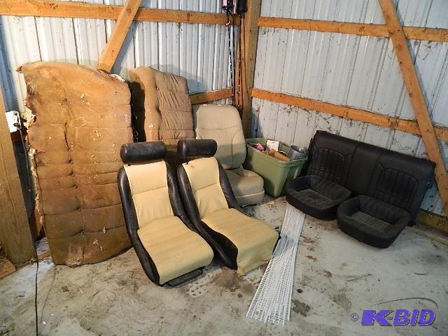 lot 200 image: Bucket seats, Bench Seats, Box of misc. stuff...